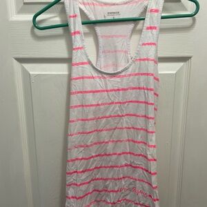 Express Pink and White Striped Racerback Tank